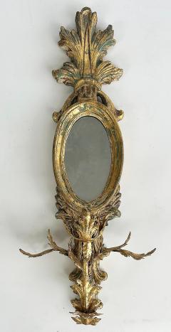 John Richard John Richard Giltwood Gilt Metal Mirrored Candle Sconces Not Electrified Pair - 4421807