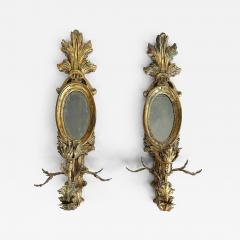 John Richard John Richard Giltwood Gilt Metal Mirrored Candle Sconces Not Electrified Pair - 4426661