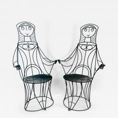 John Risley John Risley Nun Sculptural Iron Welded Chair Pair Circa 1960s - 4125321