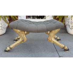 John Rosselli John Rosselli Eccentric Horse Hoof Long Leg Bench Stool Ottoman - 4117820