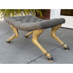 John Rosselli John Rosselli Eccentric Horse Hoof Long Leg Bench Stool Ottoman - 4117855
