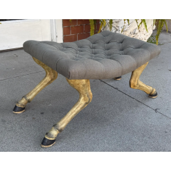 John Rosselli John Rosselli Eccentric Horse Hoof Long Leg Bench Stool Ottoman - 4117856