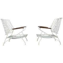 John Salterini 1950s Salterini Iron Lounge Chairs a Pair - 1703985