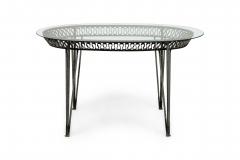 John Salterini American Mid Century Outdoor Iron Ribbon Oval Dining Tables - 4650357