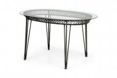 John Salterini American Mid Century Outdoor Iron Ribbon Oval Dining Tables - 4650358