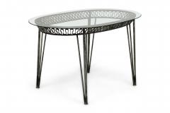 John Salterini American Mid Century Outdoor Iron Ribbon Oval Dining Tables - 4650360