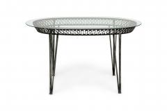John Salterini American Mid Century Outdoor Iron Ribbon Oval Dining Tables - 4650361