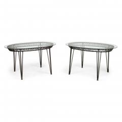 John Salterini American Mid Century Outdoor Iron Ribbon Oval Dining Tables - 4700242