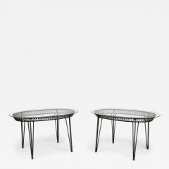 John Salterini American Mid Century Outdoor Iron Ribbon Oval Dining Tables - 4700249