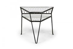 John Salterini John Salterini Wrought Iron and Glass Ribbon Design Wedge End Side Tables - 4274293