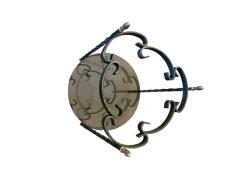 John Salterini MID CENTURY PAIR OF BLACK SCROLLED METAL DOUBLE TIER SIDE TABLES SMOKY GLASS - 4440178