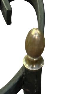 John Salterini MID CENTURY PAIR OF BLACK SCROLLED METAL DOUBLE TIER SIDE TABLES SMOKY GLASS - 4440181