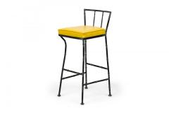 John Salterini Set of 3 John Salterini Faux Bamboo Frame Bar Stools with Upholstered Seats - 4274834