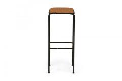 John Salterini Set of 4 Square Wrought Iron Frame Bar Stools manner of John Salterini  - 4274910