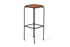 John Salterini Set of 4 Square Wrought Iron Frame Bar Stools manner of John Salterini  - 4274911