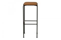 John Salterini Set of 4 Square Wrought Iron Frame Bar Stools manner of John Salterini  - 4274912