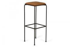 John Salterini Set of 4 Square Wrought Iron Frame Bar Stools manner of John Salterini  - 4274913