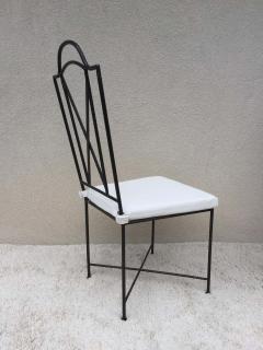 John Salterini Six Salterini Handwrought Iron Bronze Patinated High Back Chairs - 1953329