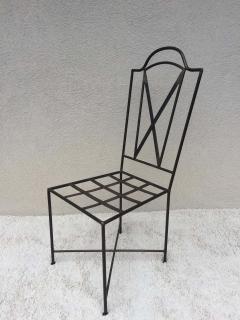 John Salterini Six Salterini Handwrought Iron Bronze Patinated High Back Chairs - 1953351