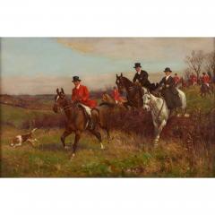 John Sanderson Wells Set of four antique English equestrian oil paintings by John Sanderson Wells - 4330177