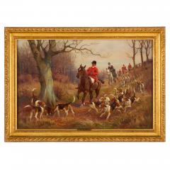 John Sanderson Wells Set of four antique English equestrian oil paintings by John Sanderson Wells - 4330190