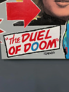 John Stangos Pop Art Duel of Doom Oil on Canvas - 2518380