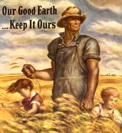 John Steuart Curry Our Good Earth Keep it Ours Vintage WWII War Bonds Poster - 4096480