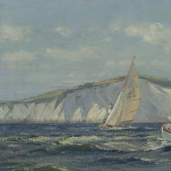 John Stobart Flying Fifteen off the Needles Circa 1960 - 2836066