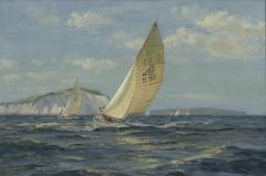 John Stobart Flying Fifteen off the Needles Circa 1960 - 2836082