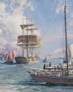 John Stobart New York Shipping on the East River - 2836101