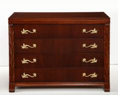 John Stuart 1940s John Stuart Large 4 Drawerv Mahogany Commodes With Gilt Brass Handles - 3103247