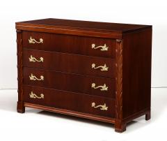 John Stuart 1940s John Stuart Large 4 Drawerv Mahogany Commodes With Gilt Brass Handles - 3103248