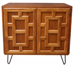 John Stuart 1960s John Stuart walnut lattice cabinet - 2930907