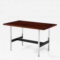 John Stuart 1970s Brazilian Rosewood And Steel Desk Dining Table By John Stuart - 3193344