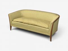 John Stuart Curved Settee Walnut Fabric USA 1950s - 4704574