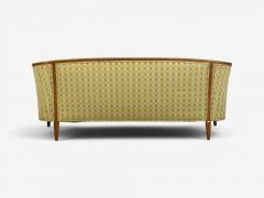 John Stuart Curved Settee Walnut Fabric USA 1950s - 4704578