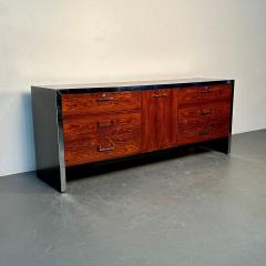 John Stuart Mid Century Modern Milo Baughman Rosewood Dresser for John Stuart Chrome Accent - 3259353