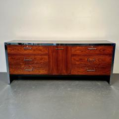 John Stuart Mid Century Modern Milo Baughman Rosewood Dresser for John Stuart Chrome Accent - 3259354