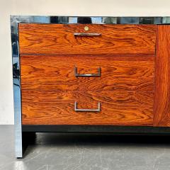John Stuart Mid Century Modern Milo Baughman Rosewood Dresser for John Stuart Chrome Accent - 3259356