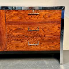 John Stuart Mid Century Modern Milo Baughman Rosewood Dresser for John Stuart Chrome Accent - 3259358