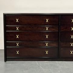 John Stuart Mid Century Modern Paul Frankl Mahogany Dresser Stamped John Stuart Brass - 3362732