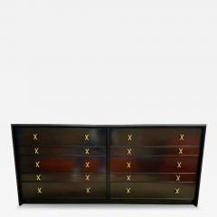 John Stuart Mid Century Modern Paul Frankl Mahogany Dresser Stamped John Stuart Brass - 3362757