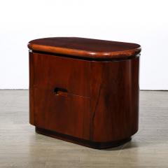 John Stuart Pair of Mid Century Modernist Walnut Bullet Form Nightstands Signed John Stuart - 3523791