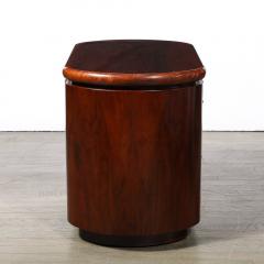 John Stuart Pair of Mid Century Modernist Walnut Bullet Form Nightstands Signed John Stuart - 3523939