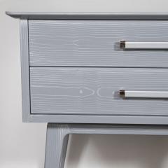 John Stuart Pair of Midcentury Cerused Nightstands with Chromed Fittings by John Stuart Inc - 1522283