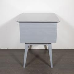 John Stuart Pair of Midcentury Cerused Nightstands with Chromed Fittings by John Stuart Inc - 1522329