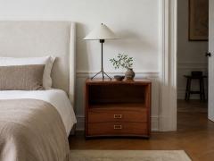 John Stuart Paul Frankl John Stuart Concave Nightstands Walnut Brass USA 1950s - 4722444