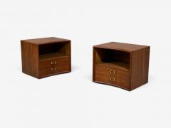 John Stuart Paul Frankl John Stuart Concave Nightstands Walnut Brass USA 1950s - 4722445