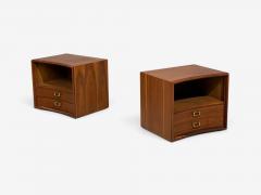 John Stuart Paul Frankl John Stuart Concave Nightstands Walnut Brass USA 1950s - 4722447