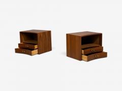 John Stuart Paul Frankl John Stuart Concave Nightstands Walnut Brass USA 1950s - 4722448